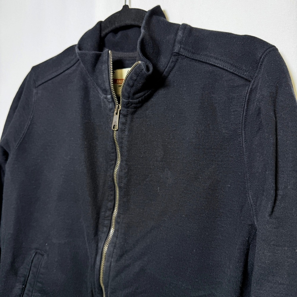 American Giant Womens Black Full Zip Sweatshirt Jacket W1-1A-6 Size L USA Made